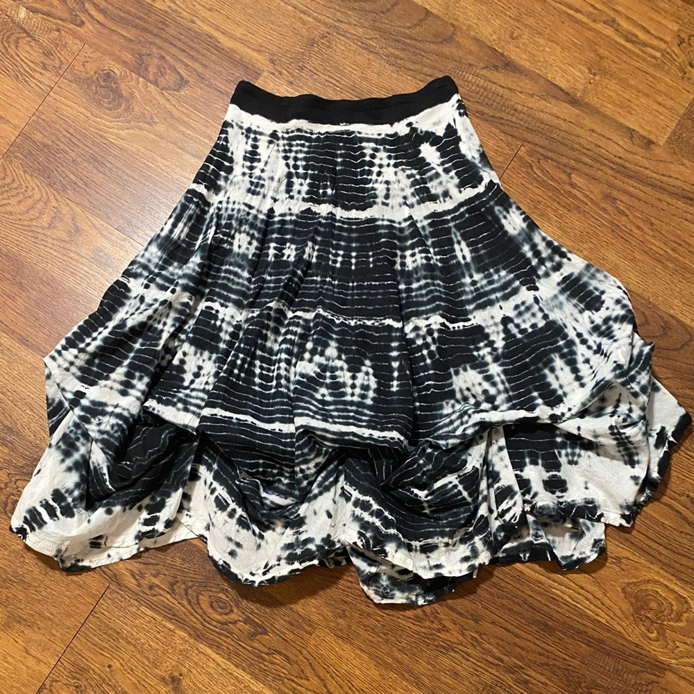 Luna Luz Tie Dye Bubble Skirt SzS Ripple Parachute Art To Wear Flounce Lagenlook - Picture 1 of 10